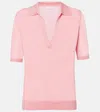 Gabriela Hearst Frank Cashmere And Silk Polo Sweater In Pink