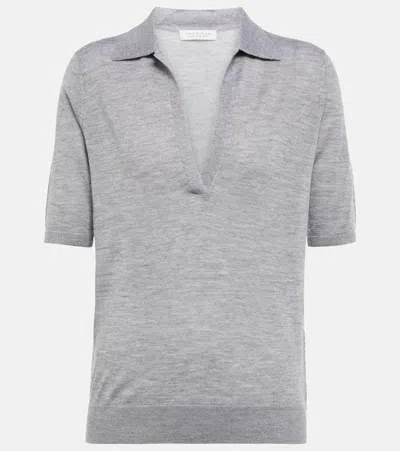 Gabriela Hearst Frank Cashmere And Silk T-shirt In Heather Grey