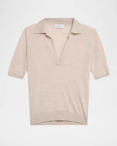 Gabriela Hearst Frank Cashmere Polo Top In Brown