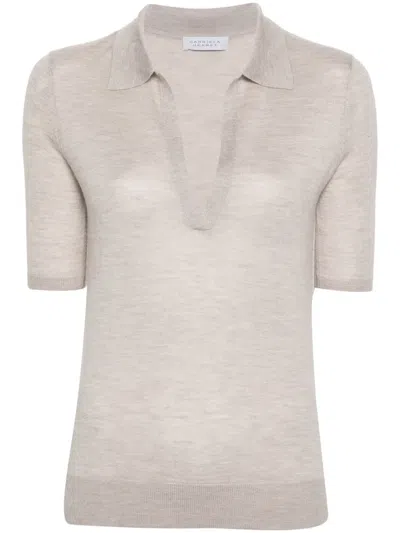Gabriela Hearst Frank Fine-knit Polo Shirt In Animal Print