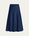 Gabriela Hearst Freddie Heathered Wool-cashmere Midi Skirt