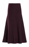 Gabriela Hearst Freddie Knit Midi Skirt In Deep Bordeaux Merino Wool Cashmere