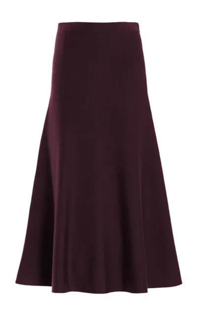 Gabriela Hearst Freddie Knit Midi Skirt In Deep Bordeaux Merino Wool Cashmere