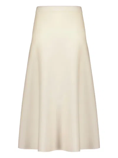 Gabriela Hearst Patterson Silk And Wool Midi Skirt In Gold