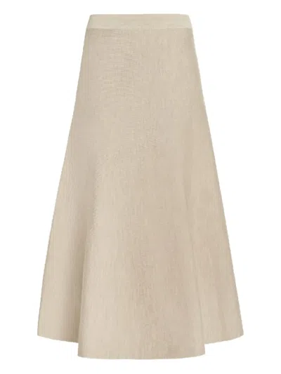Gabriela Hearst Freddie Skirt In Oatmeal Cashmere Wool