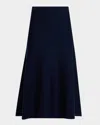 Gabriela Hearst Freddie Midi Wool-cashmere Skirt In Blue