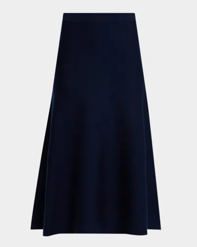 Gabriela Hearst Freddie Midi Wool-cashmere Skirt In Blue