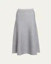 Gabriela Hearst Freddie Midi Wool-cashmere Skirt In Heather Grey