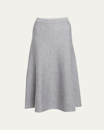 Gabriela Hearst Freddie Midi Wool-cashmere Skirt In Heather Grey