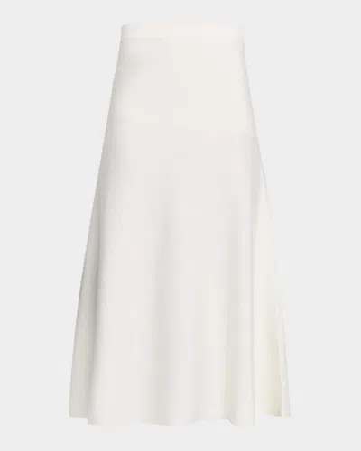Gabriela Hearst Freddie Midi Wool-cashmere Skirt In White