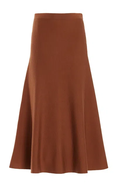 Gabriela Hearst Freddie Skirt In Cognac Cashmere Wool