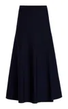Gabriela Hearst Freddie Wool Blend Knit Midi Skirt In Dark Navy