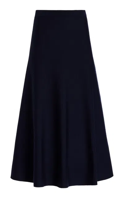 GABRIELA HEARST FREDDIE SKIRT IN DARK NAVY CASHMERE WOOL