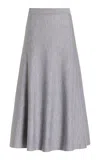 Gabriela Hearst Freddie Midi Wool-cashmere Skirt In Heather Grey