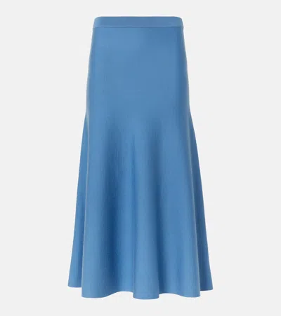 GABRIELA HEARST FREDDIE WOOL, CASHMERE, AND SILK MIDI SKIRT