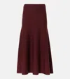 Gabriela Hearst Freddie Wool, Cashmere, And Silk Midi Skirt In Burgundy