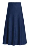 Gabriela Hearst Freddie Wool-cashmere Maxi Skirt In Blue