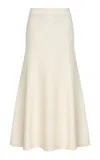 Gabriela Hearst Freddie Wool-cashmere Midi Skirt In White