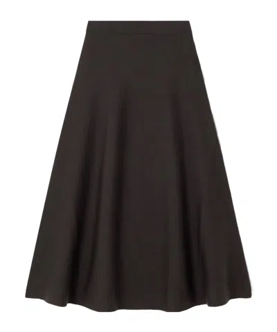 Gabriela Hearst Freddie Wool, Silk And Cashmere-blend Midi Skirt In Black