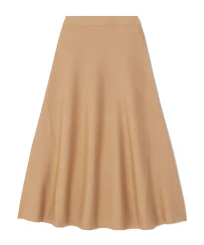Gabriela Hearst Freddie Wool, Silk And Cashmere-blend Midi Skirt In Neutral