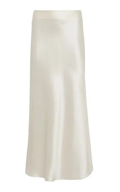 Gabriela Hearst Frei Maxi Skirt In Ivory Silk Satin In White
