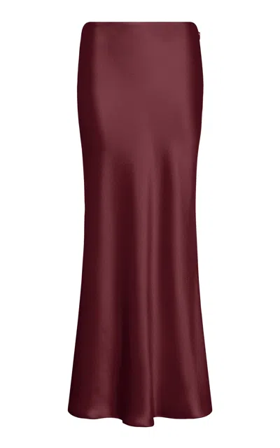 Gabriela Hearst Frei Silk Satin Maxi Skirt In Burgundy