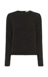 Gabriela Hearst Galene Knit Sweater In Black & Gold Beaded Cashmere In Black/gold
