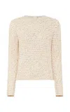 Gabriela Hearst Galene Knit Sweater In Ivory Multi Beaded Cashmere In Ivory Multi