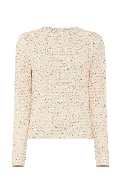 Gabriela Hearst Galene Knit Sweater In Ivory Multi Beaded Cashmere