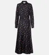Gabriela Hearst Galway Belted Silk Shirt Dress In Blue