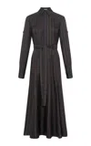 Gabriela Hearst Galway Shirtdress In Charcoal Multi Pinstripe Silk Twill In Gray