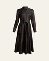 Gabriela Hearst Galway Striped Silk Belted Midi Shirtdress In Multi