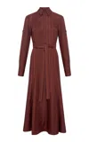 Gabriela Hearst Galway Striped Silk Maxi Dress In Brown