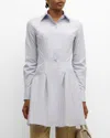 Gabriela Hearst Garcia Corset Godet Button Down Top In Light Blue