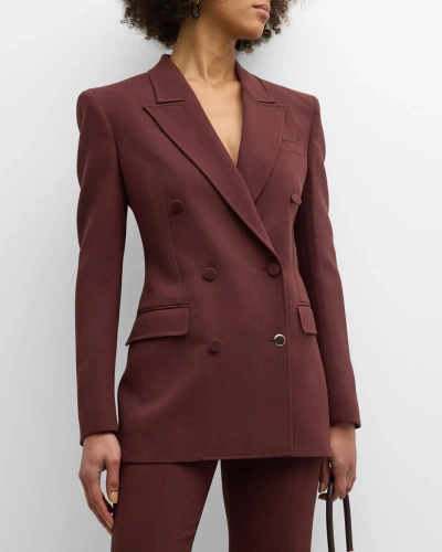 Gabriela Hearst Gavin Double-breasted Blazer Jacket In Deep Bordeaux