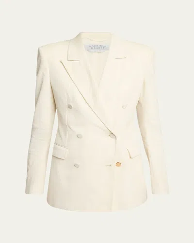 Gabriela Hearst Gavin Double-breasted Corduroy Blazer In Ivory