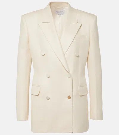 Gabriela Hearst Gavin Double-breasted Silk And Wool Blazer In Ivory