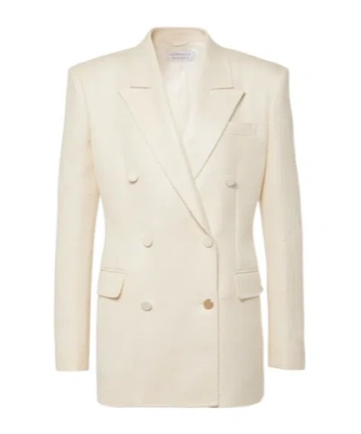Gabriela Hearst Gavin Double-breasted Silk And Wool Blazer In White