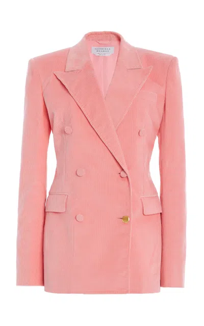 Gabriela Hearst Gavin Tailored Corduroy Blazer In Pink