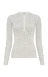 Gabriela Hearst Gaviran Knit Lace Wool Henley Top In White