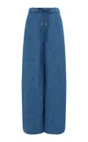 Gabriela Hearst Gelos Cotton-linen Denim Wide-leg Pants In Medium Wash