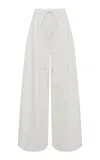 Gabriela Hearst Gelos Leather Wide-leg Pants In Ivory