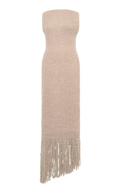 Gabriela Hearst Gemma Fringed Cashmere Maxi Dress In Neutral