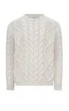 Gabriela Hearst Geoffrey Knit Sweater In Ivory Cashmere In Ivory