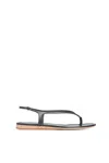 GABRIELA HEARST GIA FLAT SANDAL IN BLACK LEATHER