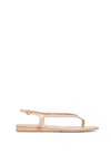 GABRIELA HEARST GIA FLAT SANDAL IN DARK CAMEL LEATHER