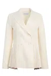 Gabriela Hearst Giorgio Fringe Blazer In Ivory Textured Linen In Ivory