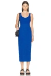 Gabriela Hearst Girard Dress In Sapphire Shirred Aloe Linen In Saphire