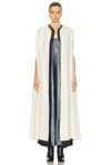 Gabriela Hearst Glenys Leather-trimmed Silk-wool Cape In Ivory