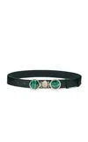 Gabriela Hearst Grange Belt With Stone In Bottle Green Leather In Green